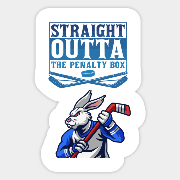 Straight outta the penalty box rabbit Sticker by Laakiiart